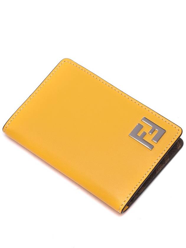 FF Square Leather Card Wallet Yellow - FENDI - BALAAN 6