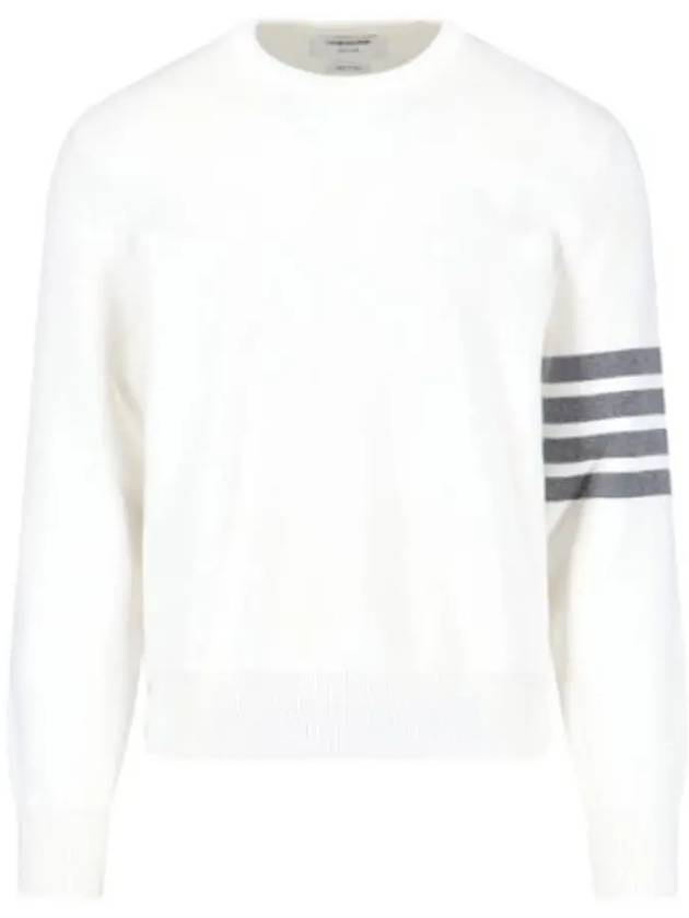 4 Bar Armband Milano Stitch Knit Top White - THOM BROWNE - BALAAN 2