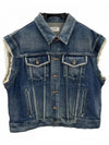 Trucker Denim Jacket Blue - CELINE - BALAAN 2