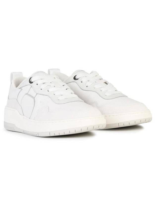 Gancini Leather Low Top Sneakers White - SALVATORE FERRAGAMO - BALAAN 3