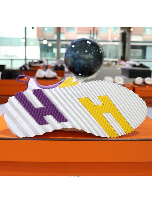 Bouncing Mesh Low Top Sneakers White Purple - HERMES - BALAAN 5