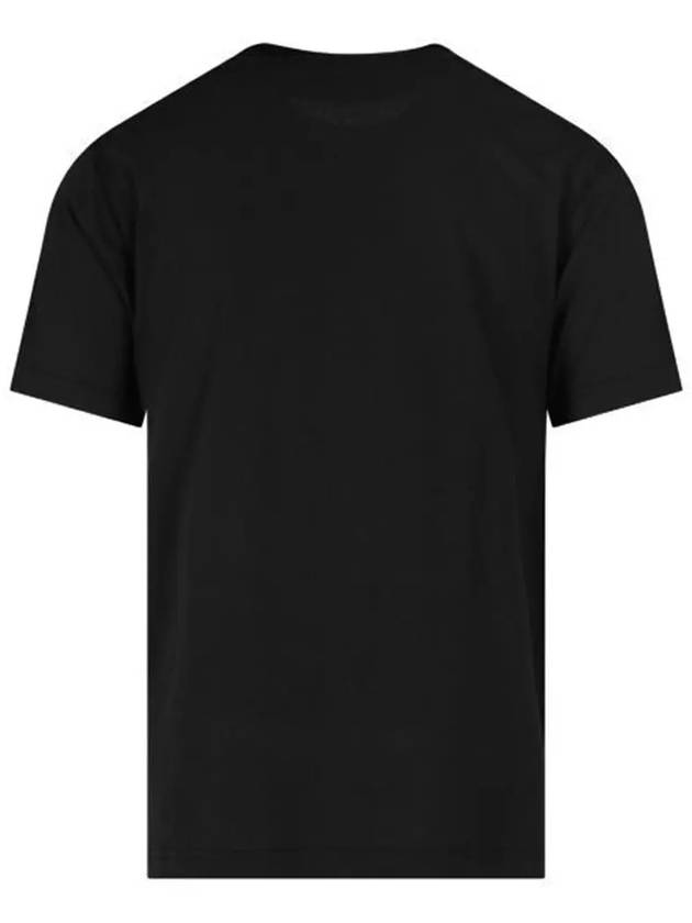 Pisato Effect Logo Patch Short Sleeve T-Shirt Black - STONE ISLAND - BALAAN 4