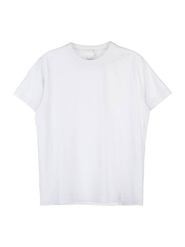 Embroidered Back Logo Cotton Short Sleeve T-Shirt White - CHLOE - BALAAN 1