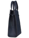 Mini Logo Leather Tote Bag Navy - FENDI - BALAAN 5