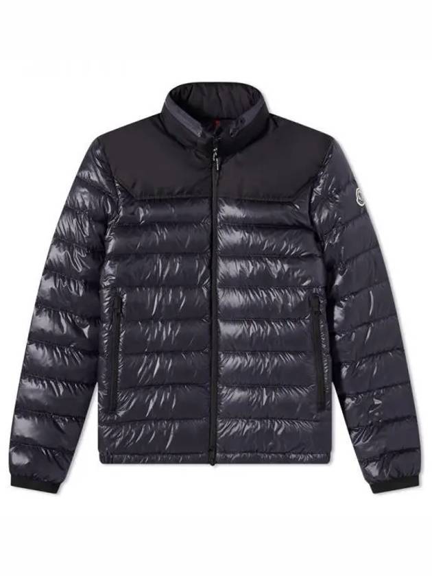 SILVERE arm logo patch two tone mock neck zip up lightweight padded navy men s jacket 233546 - MONCLER - BALAAN 1