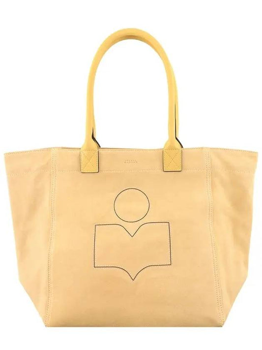 Yanky Suede Logo Small Tote Bag Beige - ISABEL MARANT - BALAAN 1