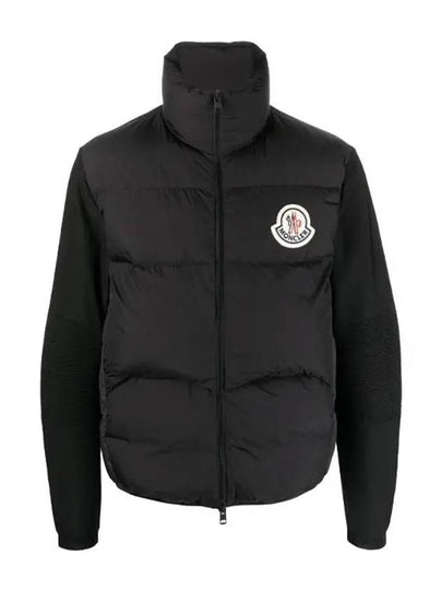 Logo Patch Padding Cardigan Black - MONCLER - BALAAN 2