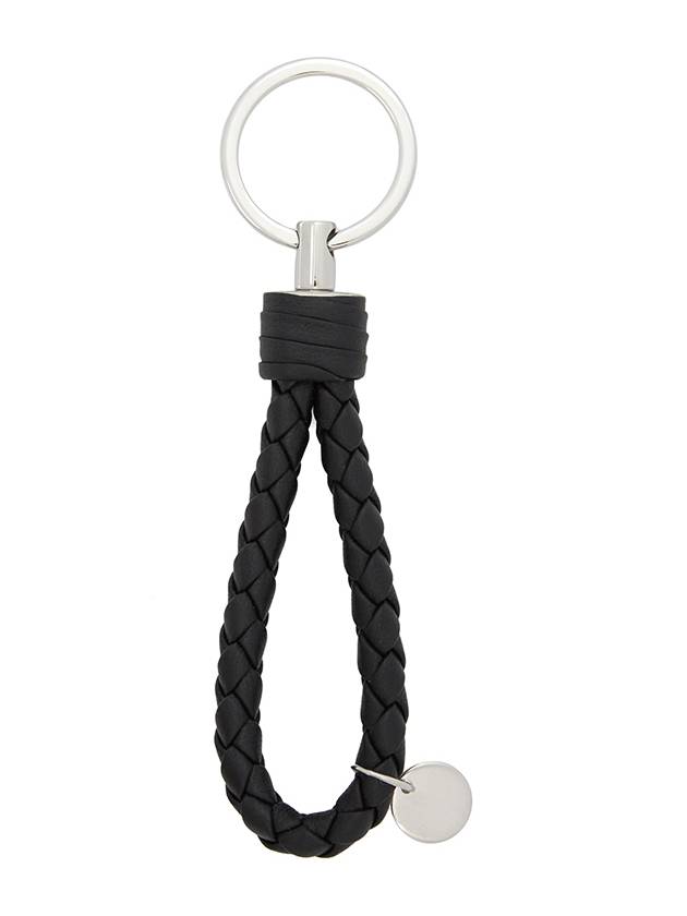 Intrecciato Leather Key Holder Black - BOTTEGA VENETA - BALAAN 3