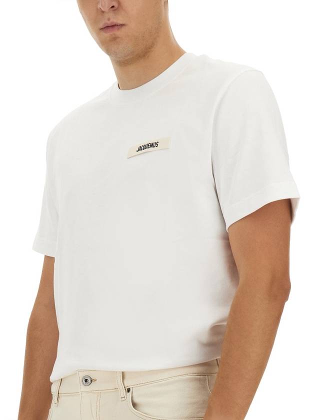 Le Gros Grain Logo Short Sleeve T-Shirt White - JACQUEMUS - BALAAN 5