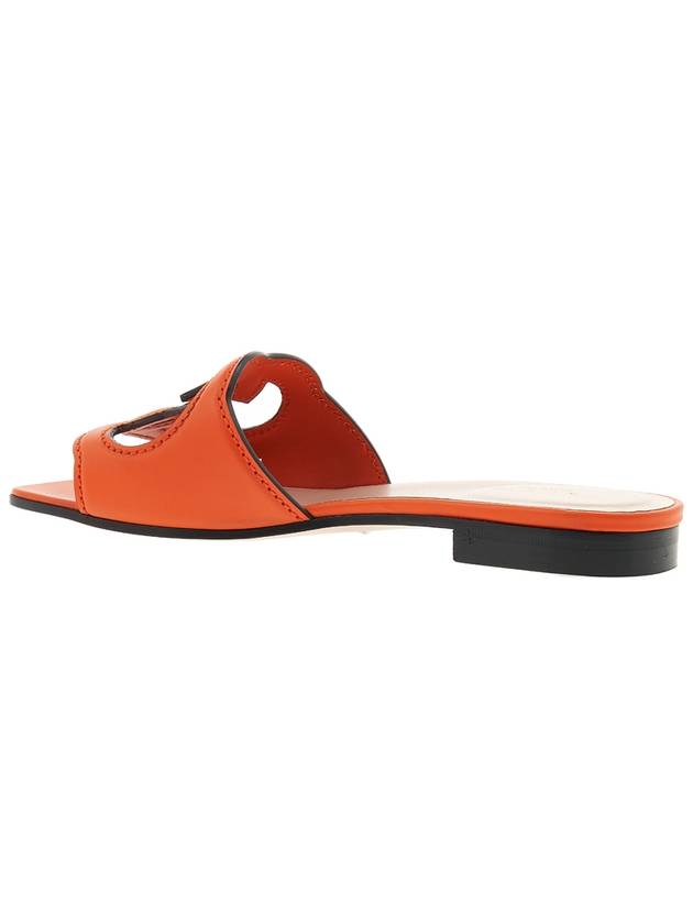 Interlocking G Cutout Sandals Slippers Orange - GUCCI - BALAAN.