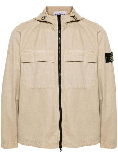 Wappen Old Effect Hooded Jacket Beige - STONE ISLAND - BALAAN 1