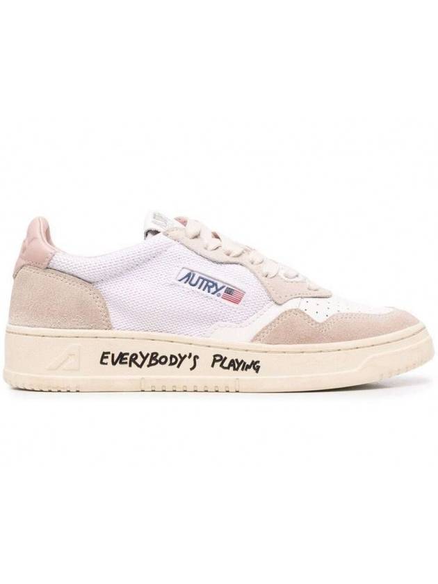 Medalist Pink Tab Low Top Sneakers White - AUTRY - BALAAN 1