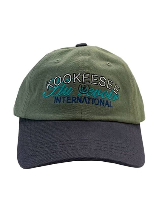 Two Tone Vintage Washing Ball Cap Khaki Charcoal - KOOKEESEE - BALAAN 1