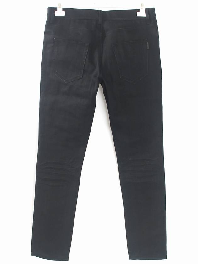 Men's Denim Slim Fit Coated Jeans Black - SAINT LAURENT - BALAAN.