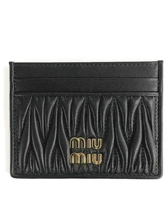 5MC076 Logo Matelasse Nappa Leather Card Wallet 2FP PF0002 1066348 - MIU MIU - BALAAN 1