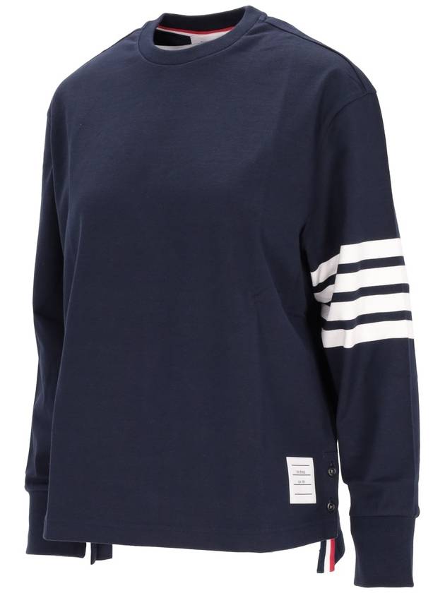 LONG SLEEVE RUGBY TEE W/ ENGINEERED 4 BAR IN MEDIUM WEIGHT JERSEY - THOM BROWNE - BALAAN 2