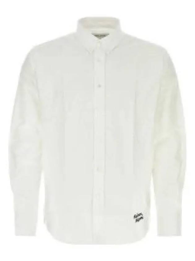 Embroidered Logo Long Sleeve Shirt White - MAISON KITSUNE - BALAAN 2