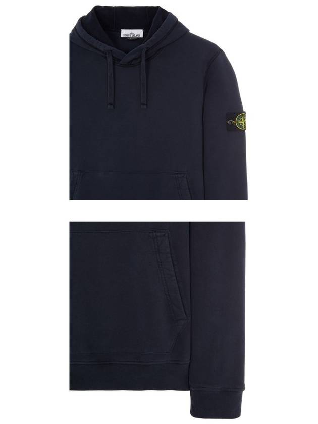 Wappen Patch Cotton Fleece Hoodie Navy - STONE ISLAND - BALAAN 6