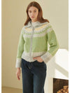 Women's Milky Wool Hair Knit Zip-Up Jacket Yondu - MICANE - BALAAN 2