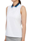 Women's Gradient Collar Silky Tech Nylon Sleeveless Polo Shirt Snow - G/FORE - BALAAN 3