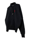 Heart Embroidered Logo Organic Cotton Hoodie Black - AMI - BALAAN 4