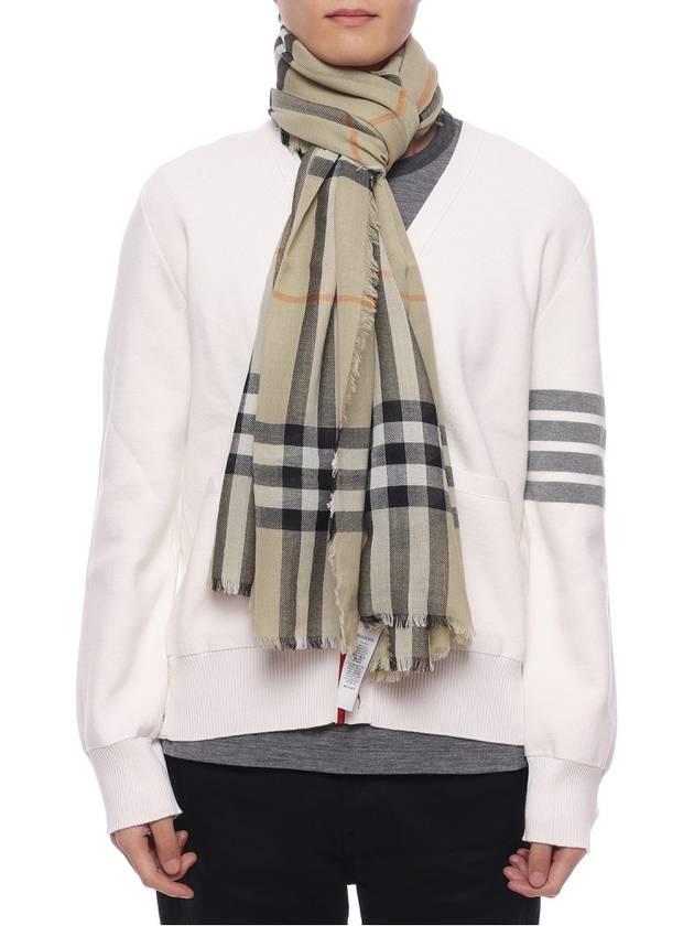 Checked Wool Scarf Green - BURBERRY - BALAAN 4