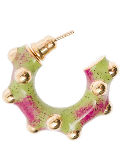 Multicolor Asymmetric Earrings With Studs In 18K Gold Plated Brass Woman - PANCONESI - BALAAN 2