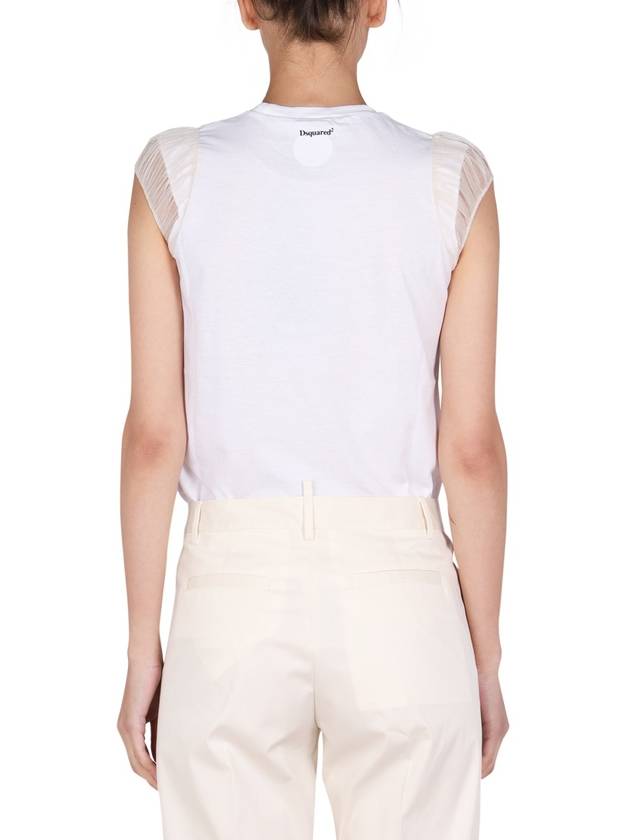 Women's Slogan Print Sleeveless White - DSQUARED2 - BALAAN 4