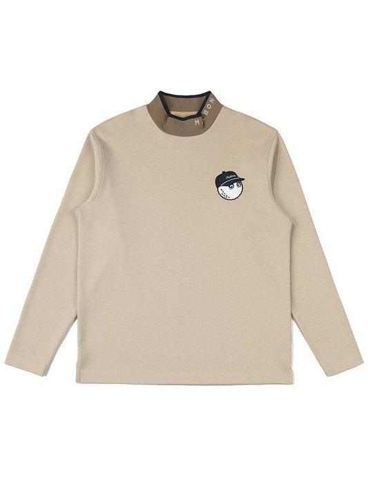 High neck bucket long sleeve t shirt BEIGE MAN - MALBON GOLF - BALAAN 1