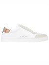 Leather Suede Check Cotton Low Top Sneakers White - BURBERRY - BALAAN 3