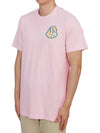 Print Logo Short Sleeve T-Shirt Pink - MONCLER - BALAAN 3