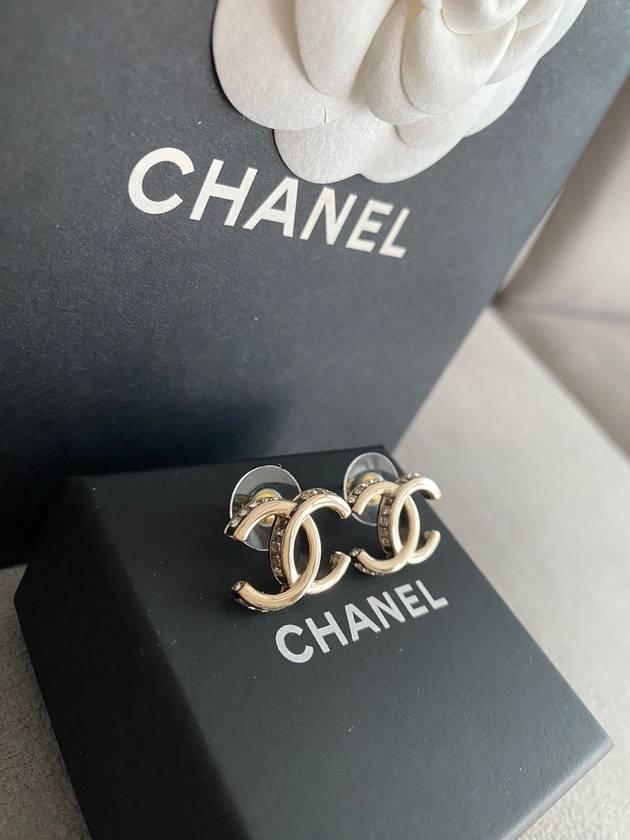 CC logo earrings crystal earrings gold ABB798 - CHANEL - BALAAN 6