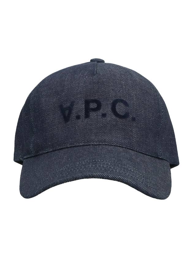 VPC Velvet Logo Denim Ball Cap Blue - A.P.C. - BALAAN 1