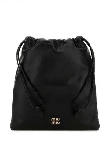 Metal logo leather pouch - MIU MIU - BALAAN 1