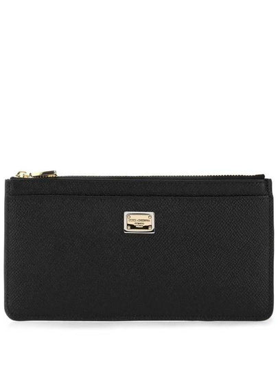 Logo Patch Zipper Long Wallet Black - DOLCE&GABBANA - BALAAN 2