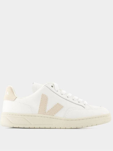 Veja White And Pink Leather V - 12 Sneakers - VEJA - BALAAN 1