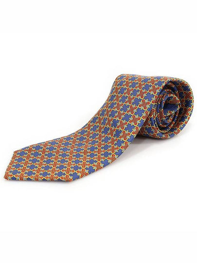 7642 TA 100 silk navy multi pattern tie - HERMES - BALAAN 2