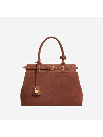 Suede Calfskin Conti Tote Bag Brown - CELINE - BALAAN 1