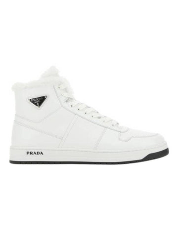 leather high top sneakers white - PRADA - BALAAN 1