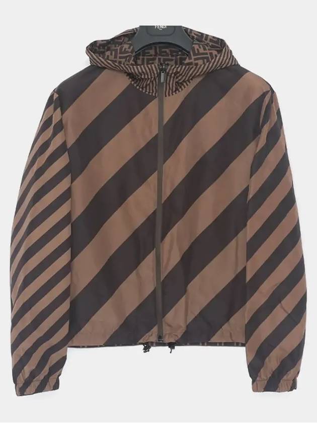 Men s Logo Reversible Windbreaker Brown Black - FENDI - BALAAN 4