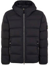 Seamless Logo Nylon Hooded Padded Jacket Black - STONE ISLAND - BALAAN 2