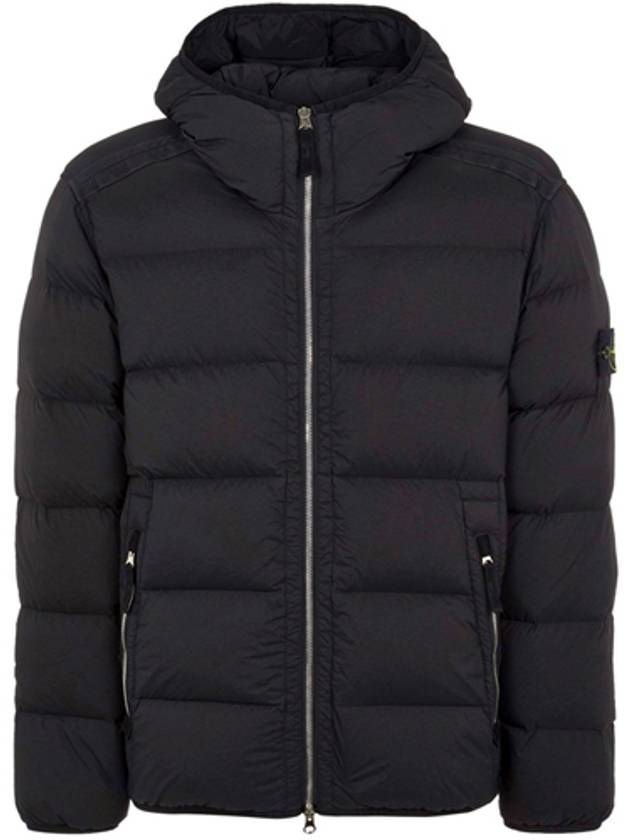 Seamless Logo Nylon Hooded Padded Jacket Black - STONE ISLAND - BALAAN 2