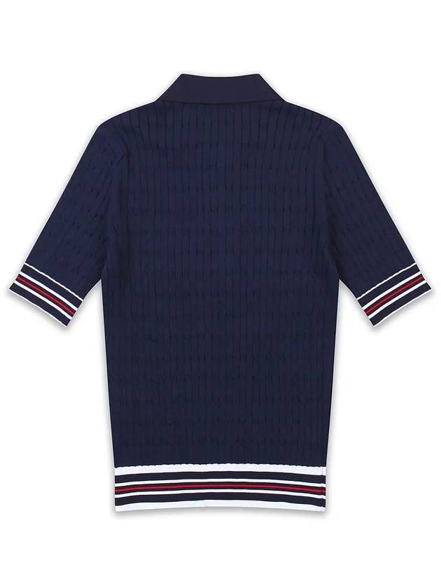 golfwear cable color scheme short sleeve knit PK shirt navy - ONOFF - BALAAN 3