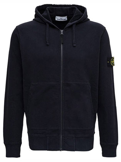 Wappen Patch Cotton Zip Up Hoodie Navy - STONE ISLAND - BALAAN 2