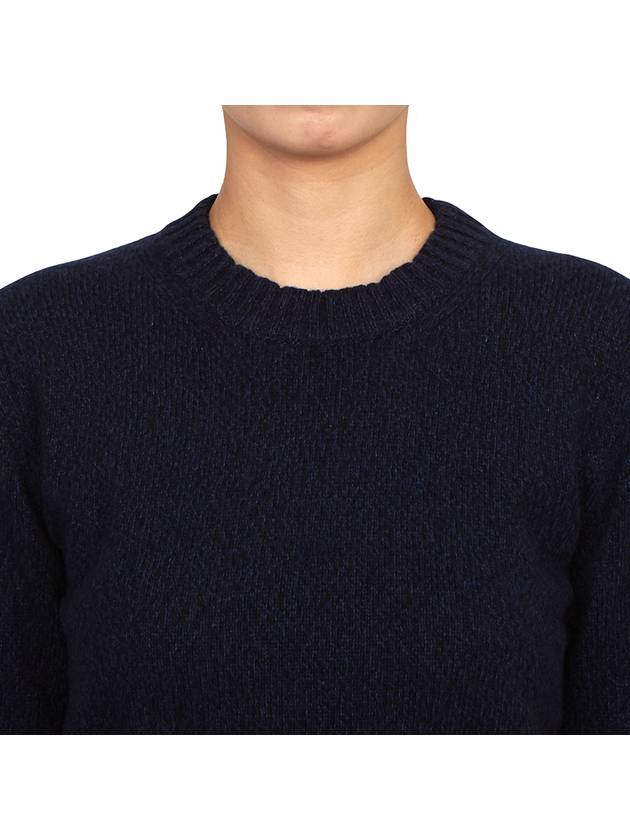 Heart Logo Cashmere Knit Top Navy - AMI - BALAAN 6