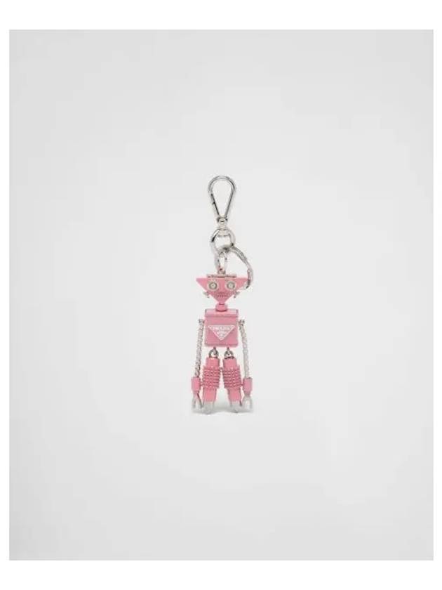 Saffiano Leather Robot Keychain Trick Petal Pink - PRADA - BALAAN 2