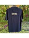 Men's Back Printing Short Sleeve T-Shirt Navy - BRUNELLO CUCINELLI - BALAAN 5