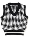 Houndstooth jacquard knit vest BLACK - 20THHOLE - BALAAN 1