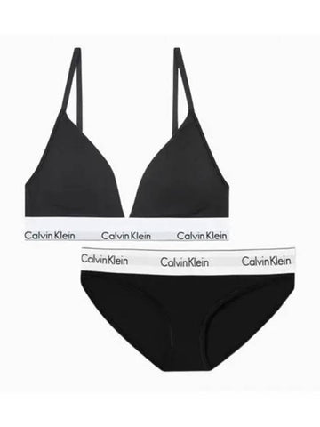 UNDERWEAR Women s Modern Cotton Triangle Set Black - CALVIN KLEIN - BALAAN 1