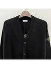 Wappen Patch V-Neck Cardigan Black - STONE ISLAND - BALAAN 4